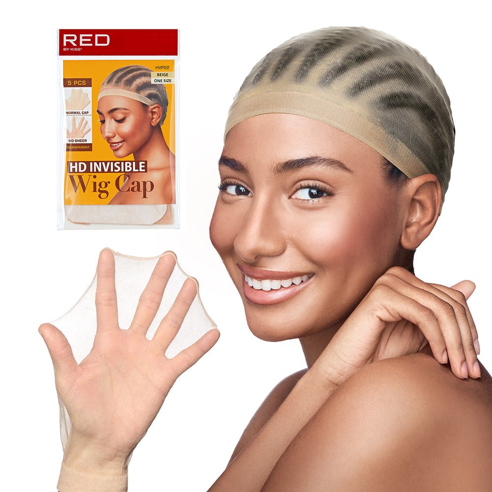 Red by Kiss HD Invisible Wig Cap | Ultra - Thin, Seamless Protection for Flawless Wig Installs | Beige, Dark Beige, Dark Brown - Beauty Exchange Beauty Supply