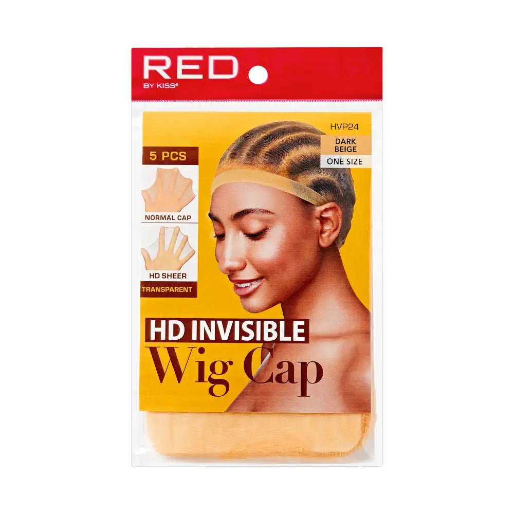 Red by Kiss HD Invisible Wig Cap | Ultra - Thin, Seamless Protection for Flawless Wig Installs | Beige, Dark Beige, Dark Brown - Beauty Exchange Beauty Supply