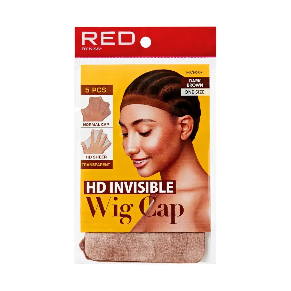 Red by Kiss HD Invisible Wig Cap | Ultra - Thin, Seamless Protection for Flawless Wig Installs | Beige, Dark Beige, Dark Brown - Beauty Exchange Beauty Supply