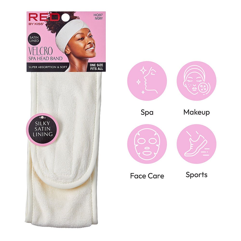 Red by Kiss Hook and Loop Fastener Spa Headband - Beauty Exchange Beauty Supply