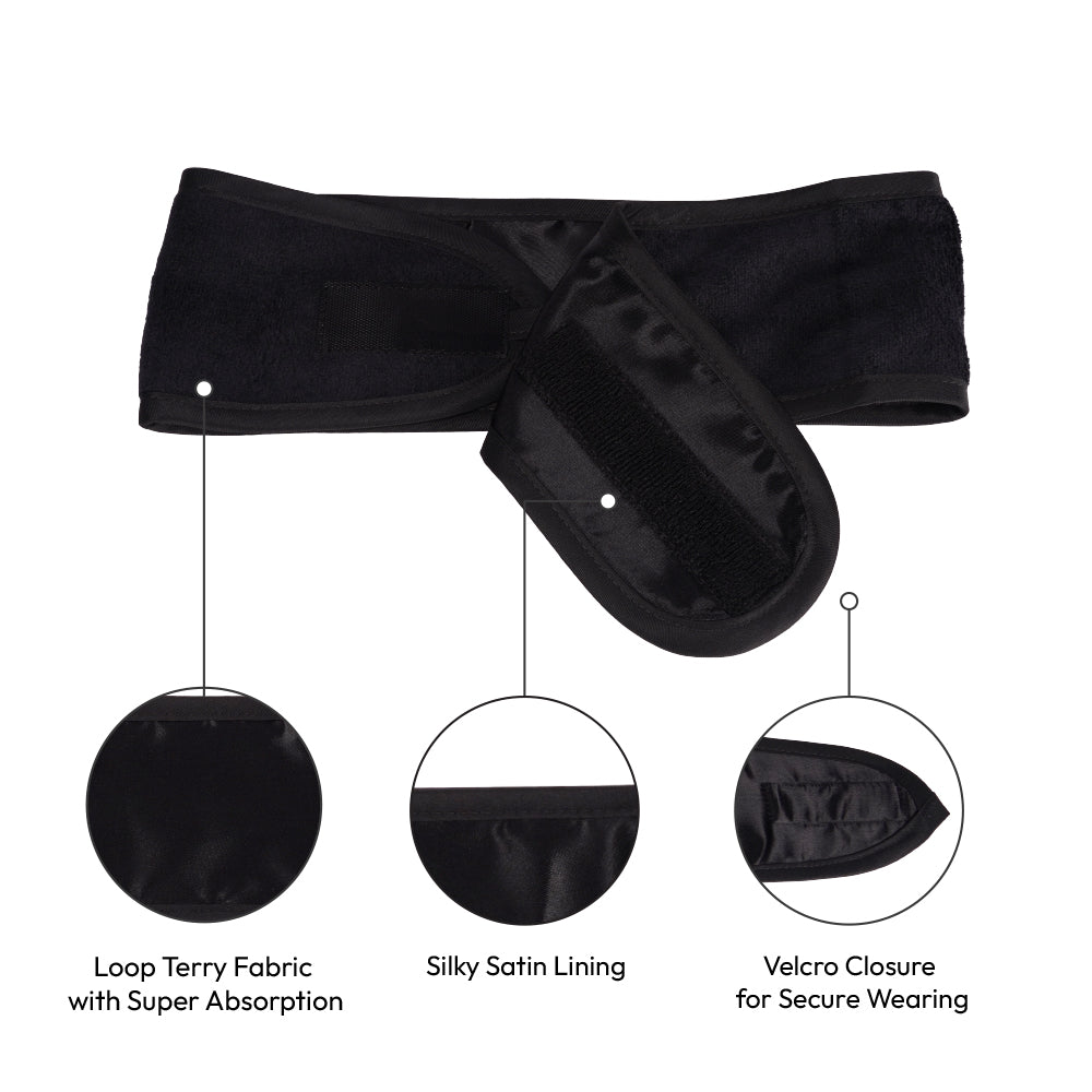 Red by Kiss Hook & Loop Spa Headband – Black - Beauty Exchange Beauty Supply