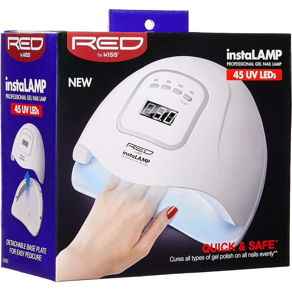 Red by Kiss instaLamp Professional Gel Nail Lamp โ 45 UV LEDs, 4 Timers, Fast Curing for All Gel Types - Beauty Exchange Beauty Supply
