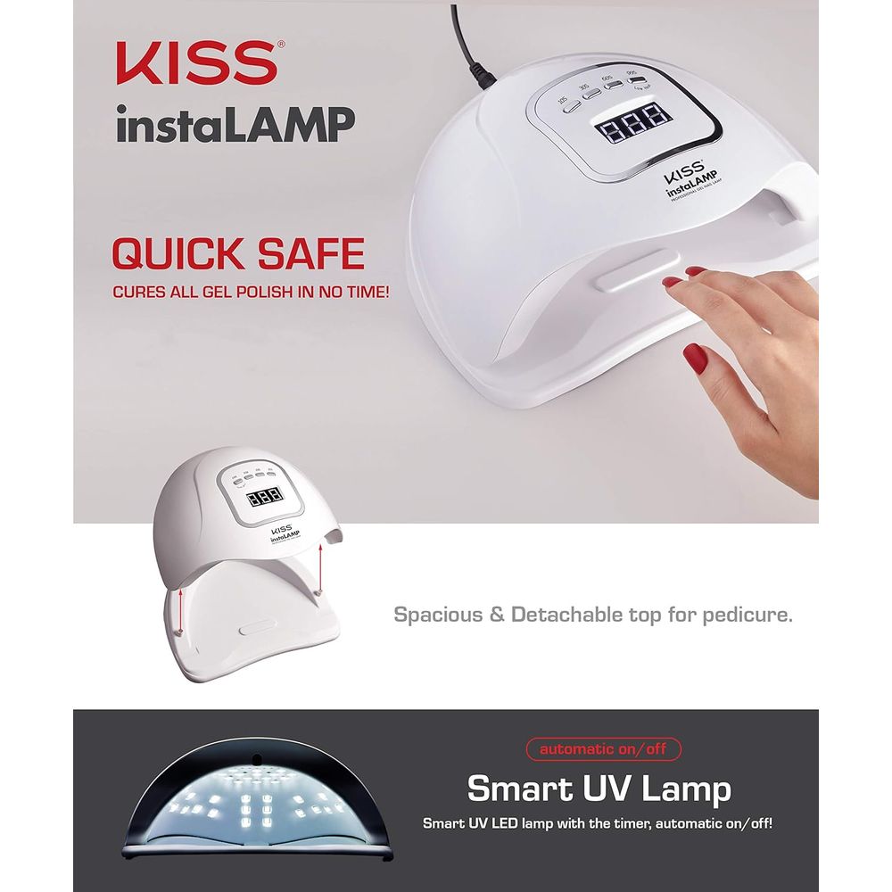 Red by Kiss instaLamp Professional Gel Nail Lamp โ 45 UV LEDs, 4 Timers, Fast Curing for All Gel Types - Beauty Exchange Beauty Supply