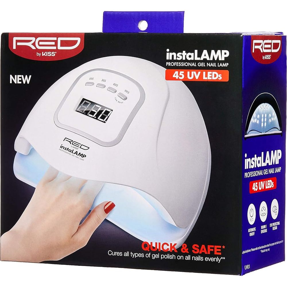 Red by Kiss instaLamp Professional Gel Nail Lamp โ 45 UV LEDs, 4 Timers, Fast Curing for All Gel Types - Beauty Exchange Beauty Supply