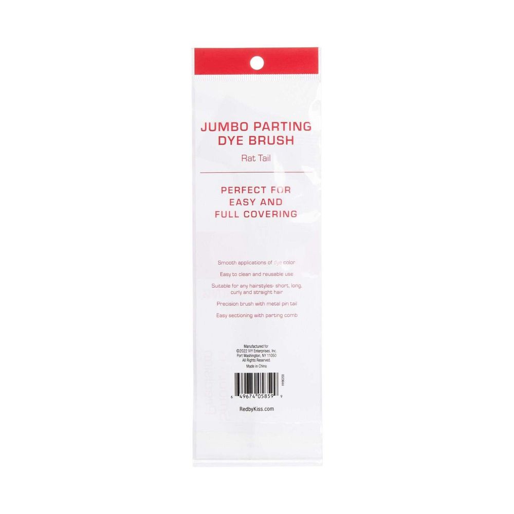 Red by Kiss Jumbo Dye Brush with Rat Tail – Extra - Wide Coverage & Sharp Parting Tip | HH92 | Fast Application for Thick Hair - Beauty Exchange Beauty Supply