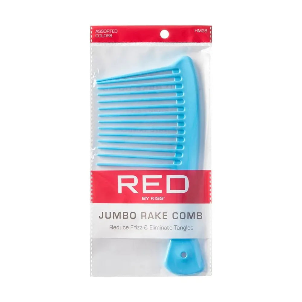 Red by Kiss Jumbo Rake Comb – HM28 | Wide - Tooth Comb for Detangling Thick, Natural, and Curly Hair | Gentle & Durable - Beauty Exchange Beauty Supply