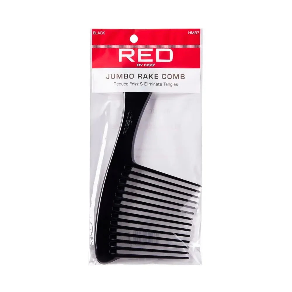Red by Kiss Jumbo Rake Comb โ HM37 | Wide Tooth Comb for Detangling Thick, Curly, or Textured Hair | Gentle & Durable - Beauty Exchange Beauty Supply