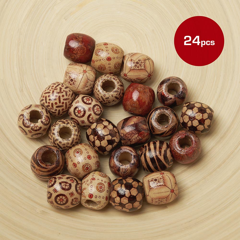 Red by Kiss Jumbo Wood Hair Beads 24pcs - Beauty Exchange Beauty Supply