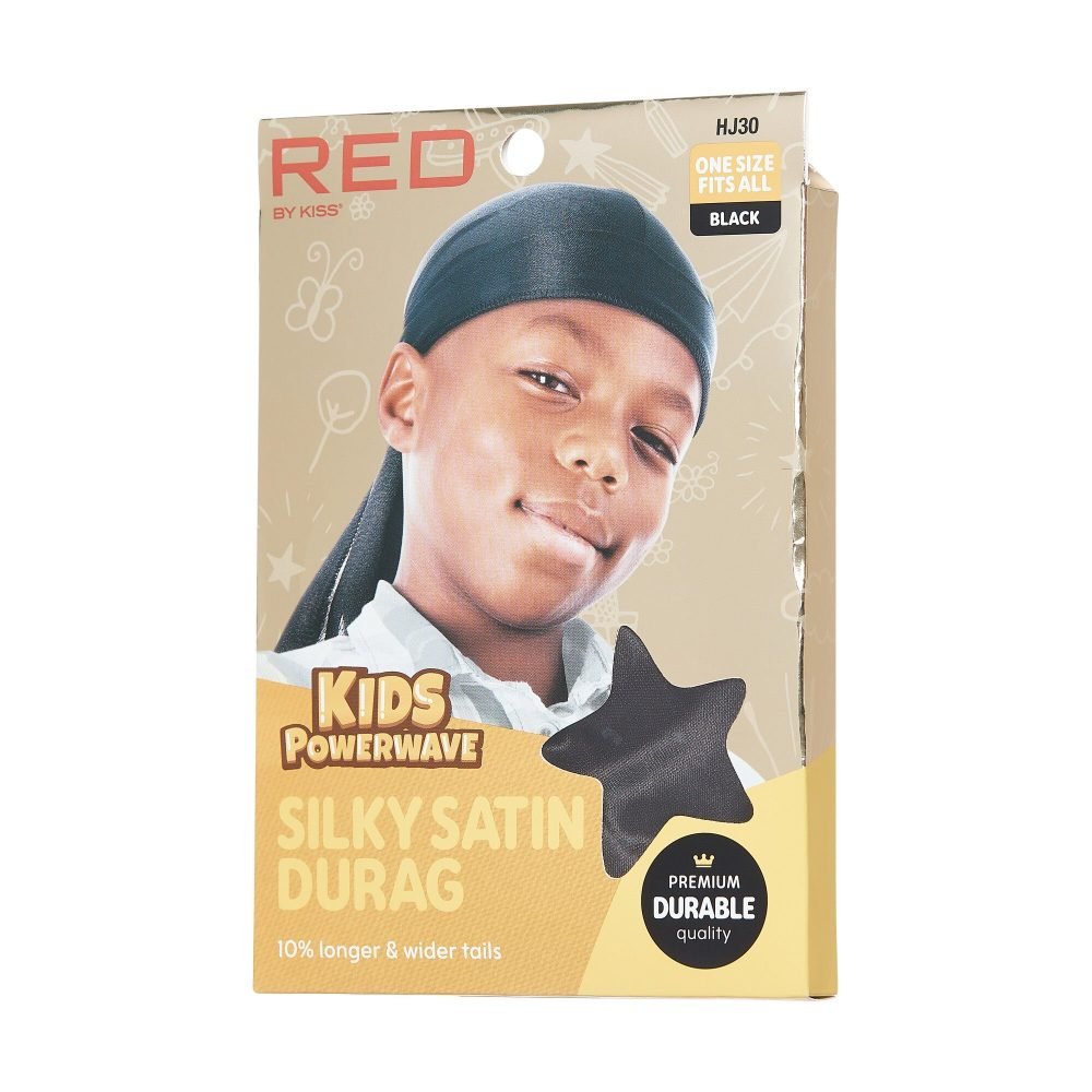 Red by Kiss Kids Power Wave Silky Satin Durag โ Smooth Compression for Young Wavers | HJ30โHJ31 - Beauty Exchange Beauty Supply