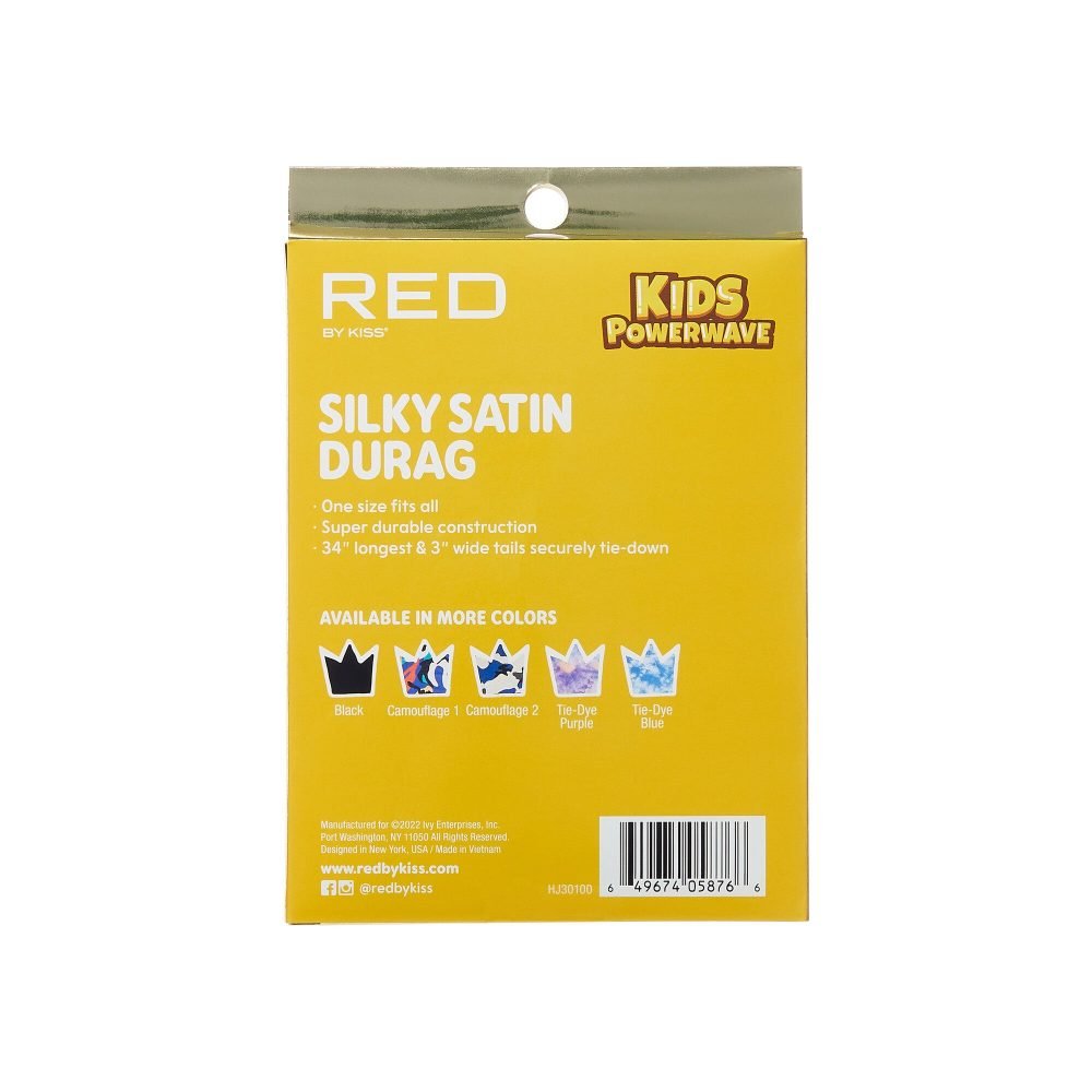 Red by Kiss Kids Power Wave Silky Satin Durag โ Smooth Compression for Young Wavers | HJ30โHJ31 - Beauty Exchange Beauty Supply