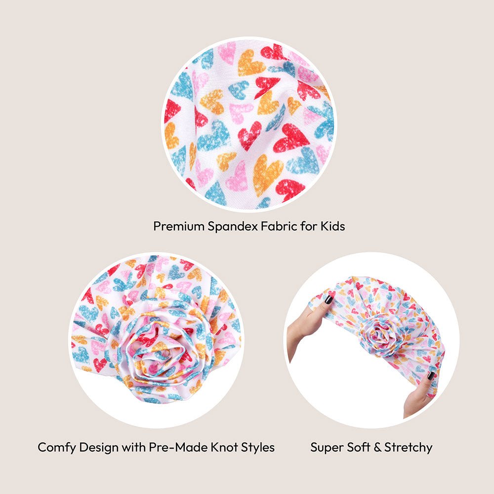 Red by Kiss Kids Pre - Tied Top Knot Turban – Stylish, Slip - On Headwrap for Kids | HJ51–HJ53 - Beauty Exchange Beauty Supply