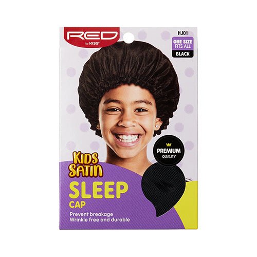 Red by Kiss Kids Satin Sleep Cap – Soft & Gentle Overnight Hair Protection for Kids | HJ01–HJ02 - Beauty Exchange Beauty Supply