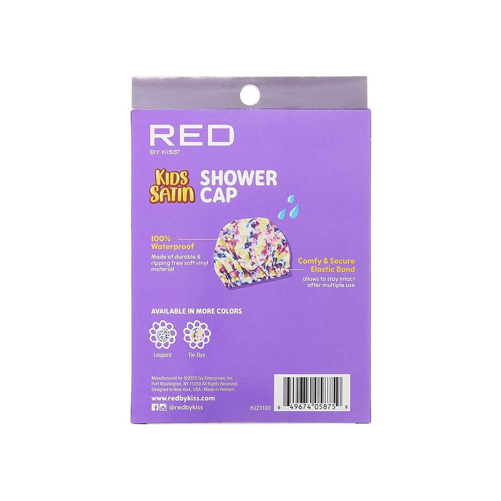 Red by Kiss Kids Soft Vinyl Shower Cap – Leak - Proof & Stylish Bath Time Protection | HJ22–HJ23 - Beauty Exchange Beauty Supply