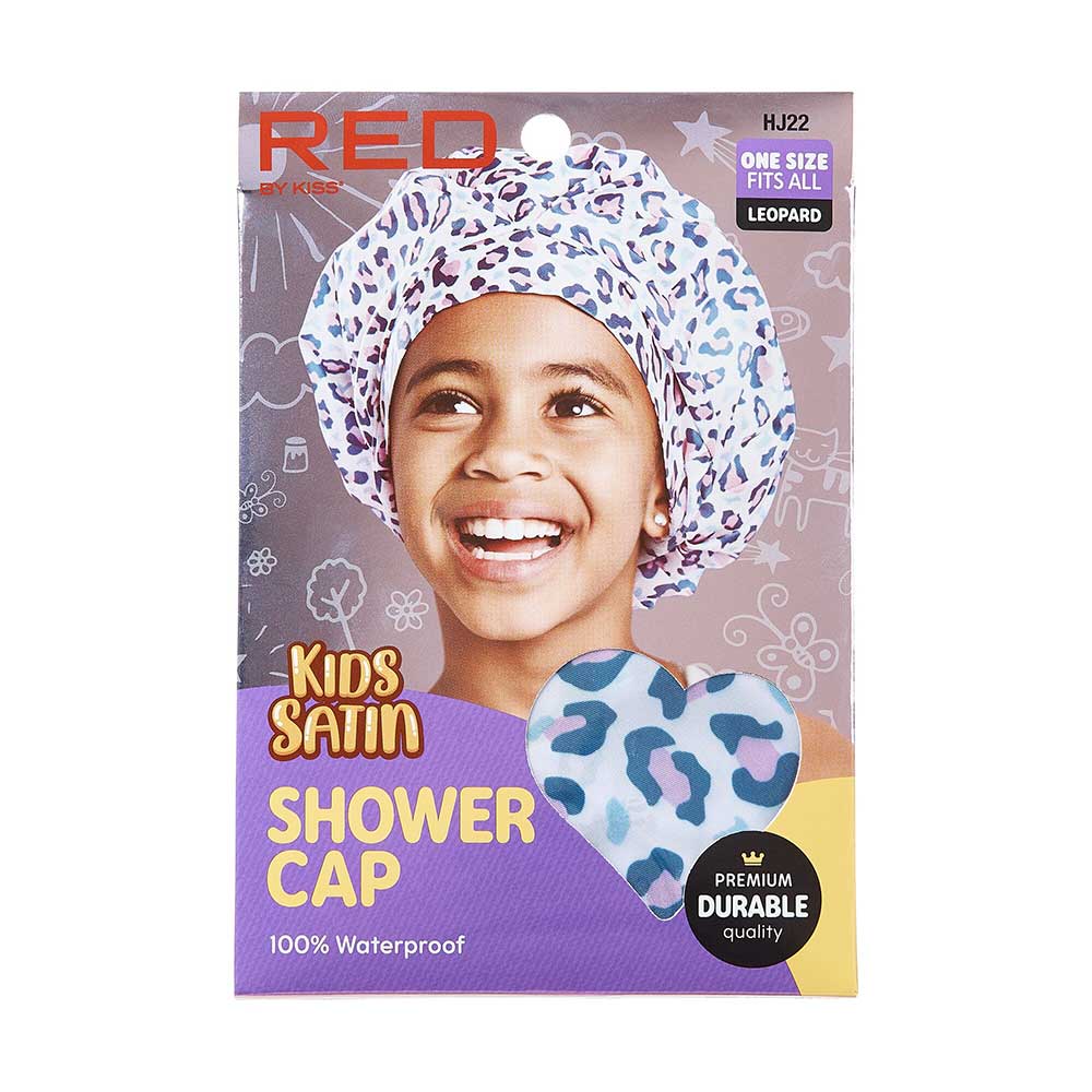 Red by Kiss Kids Soft Vinyl Shower Cap – Leak - Proof & Stylish Bath Time Protection | HJ22–HJ23 - Beauty Exchange Beauty Supply