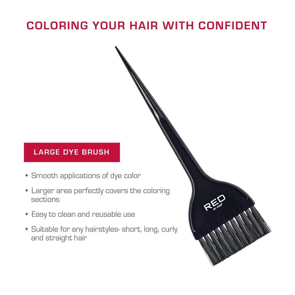 Red by Kiss Large Dye Brush – Full Coverage, Smooth Application & Firm Grip | HH69 | Ideal for Thick Hair & Salon - Quality Coloring - Beauty Exchange Beauty Supply