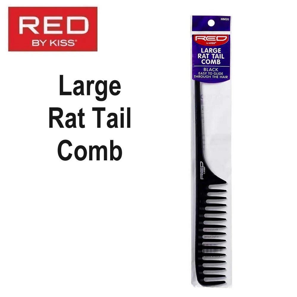 Red by Kiss Large Rat Tail Comb | HM20 – Wide, Strong & Heat - Resistant for Parting & Styling - Beauty Exchange Beauty Supply