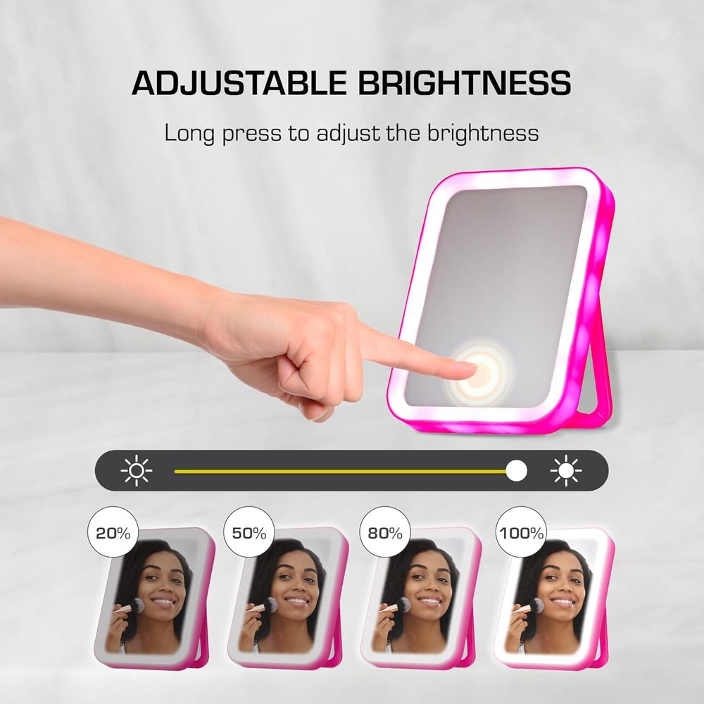 Red by Kiss LED Beauty Mirror – Bright, Adjustable Lighting for Makeup & Grooming - Beauty Exchange Beauty Supply