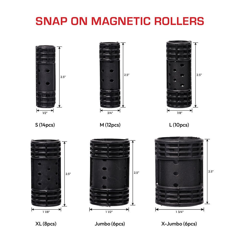 Red by Kiss Magnetic Rollers | HRM07–HRM12 | Smooth, Defined Curls Without Heat - Beauty Exchange Beauty Supply