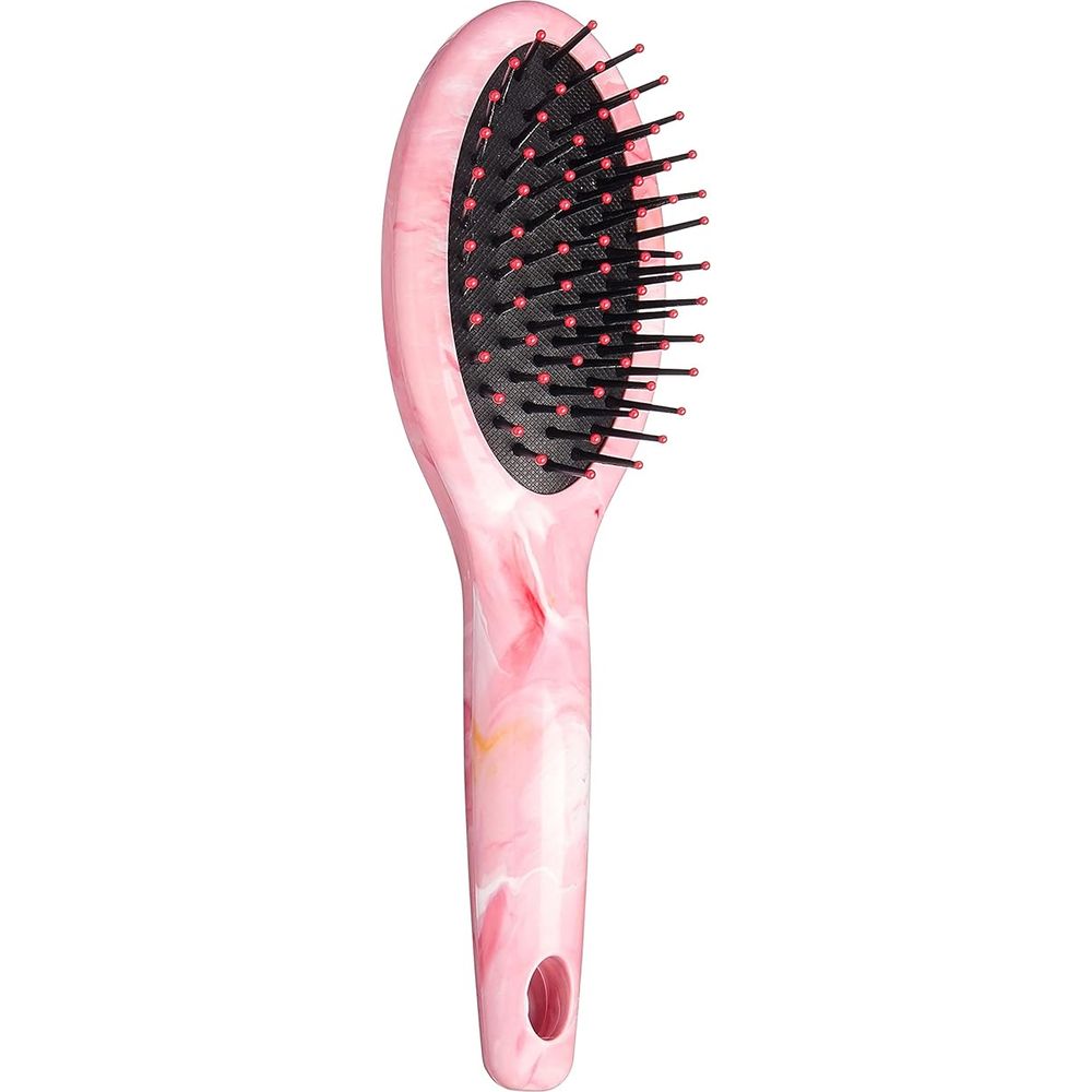 Red by Kiss Marblous Mini Round Paddle Brush HH24 โ Travel - Sized Styling with Marble Flair | Size: Mini Round Paddle - Beauty Exchange Beauty Supply