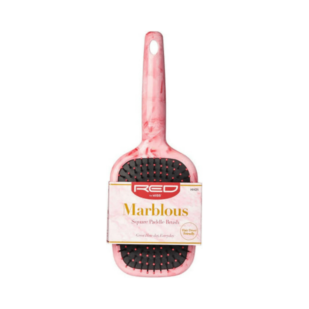 Red by Kiss Marblous Square Paddle Brush HH21 – Sleek Styling with Marble Glam | Size: Full - Size Square Paddle - Beauty Exchange Beauty Supply