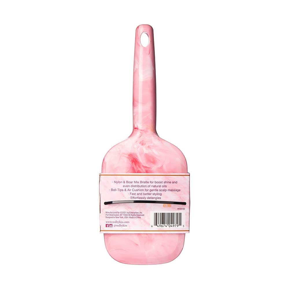 Red by Kiss Marblous Square Paddle Brush HH26 – Everyday Glide with Marble Shine | Size: Medium Square Paddle - Beauty Exchange Beauty Supply
