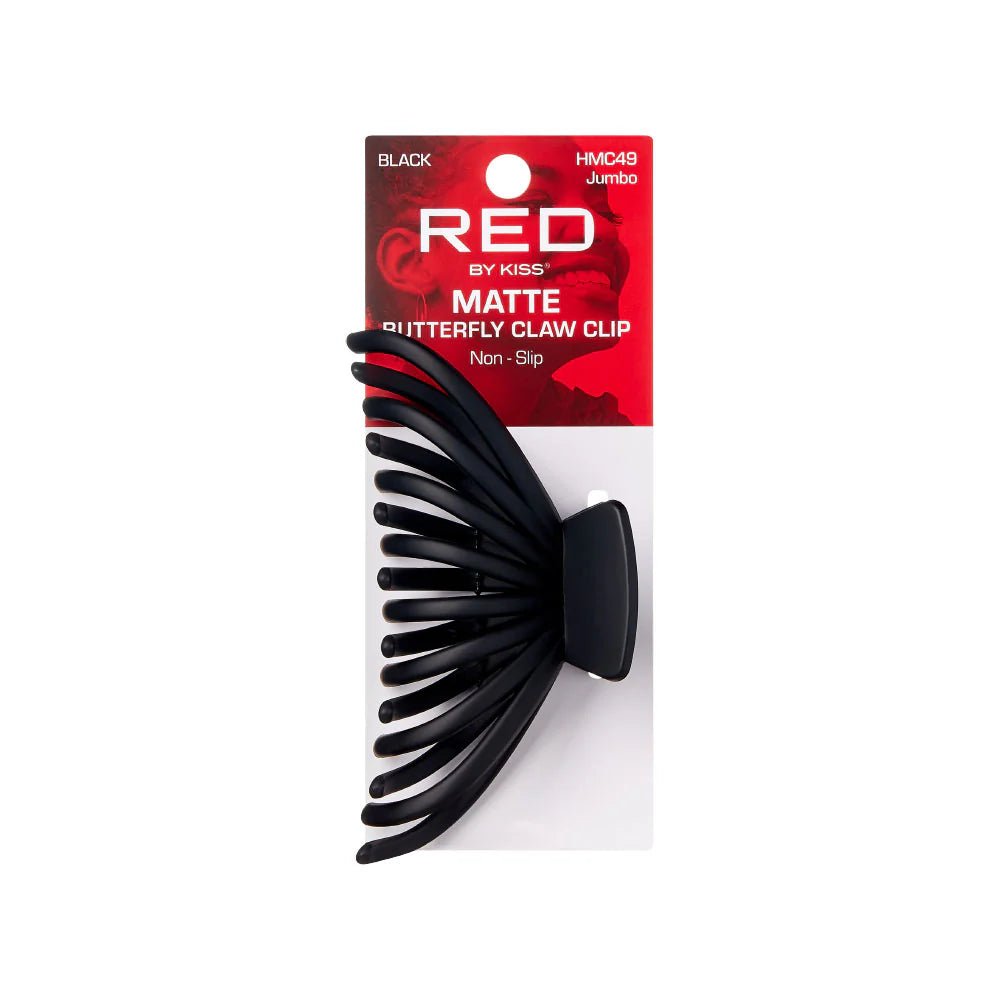 Red by Kiss Matte Butterfly Claw Clip – Jumbo, Black, Strong Hold for Thick Hair (HMC49) - Beauty Exchange Beauty Supply