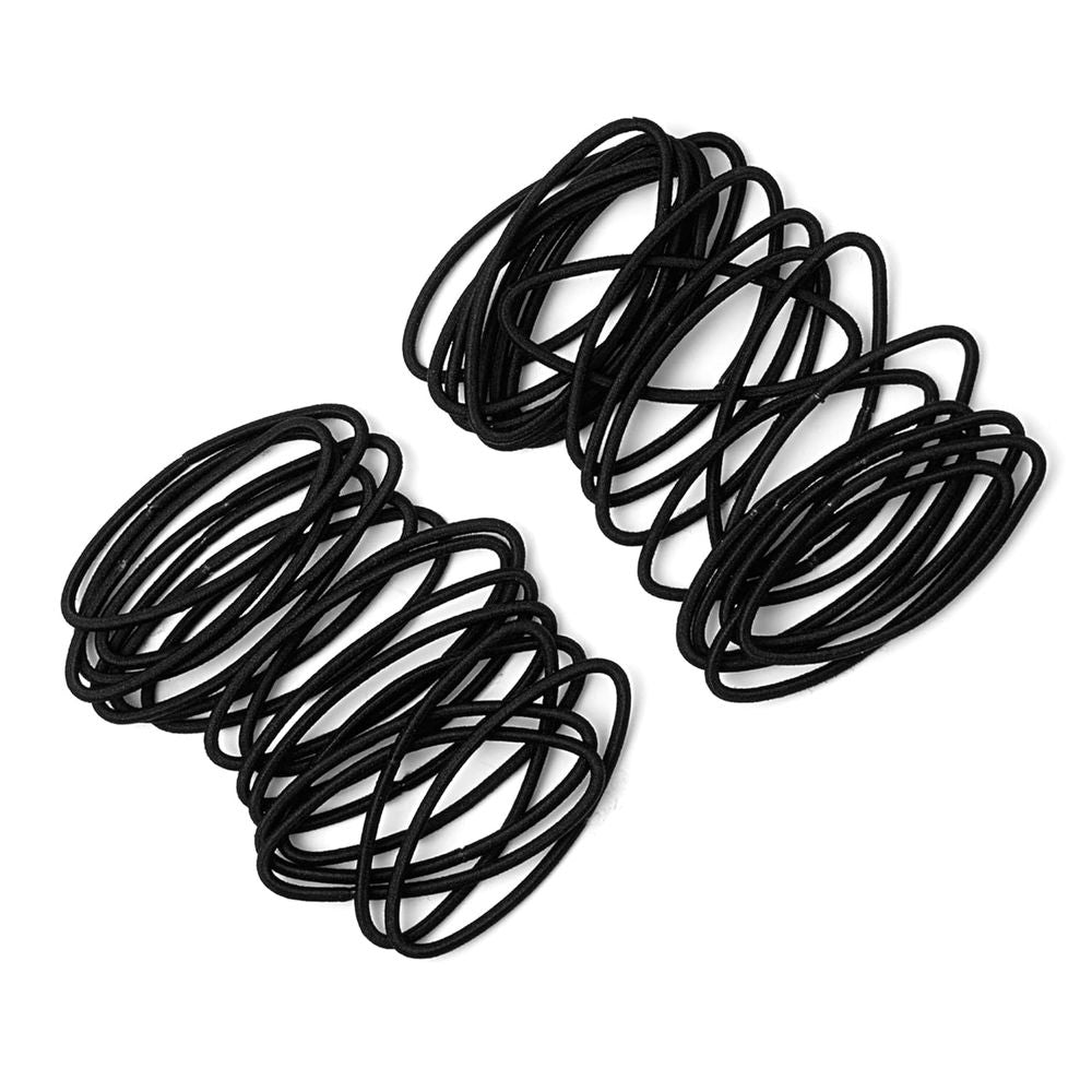 Red by Kiss Maximum Hold Elastic Hair Bands – 3mm Strong Hold, 20 Count (Black / Black & White) - Beauty Exchange Beauty Supply