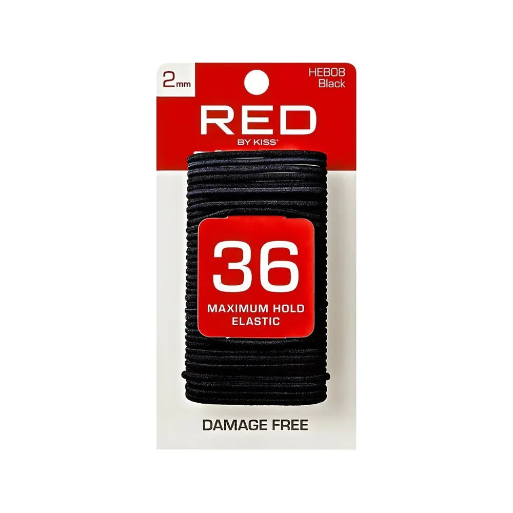 Red by Kiss Maximum Hold Elastic Hair Bands – No Breakage, Strong Grip, 36 Count (2mm) - Beauty Exchange Beauty Supply