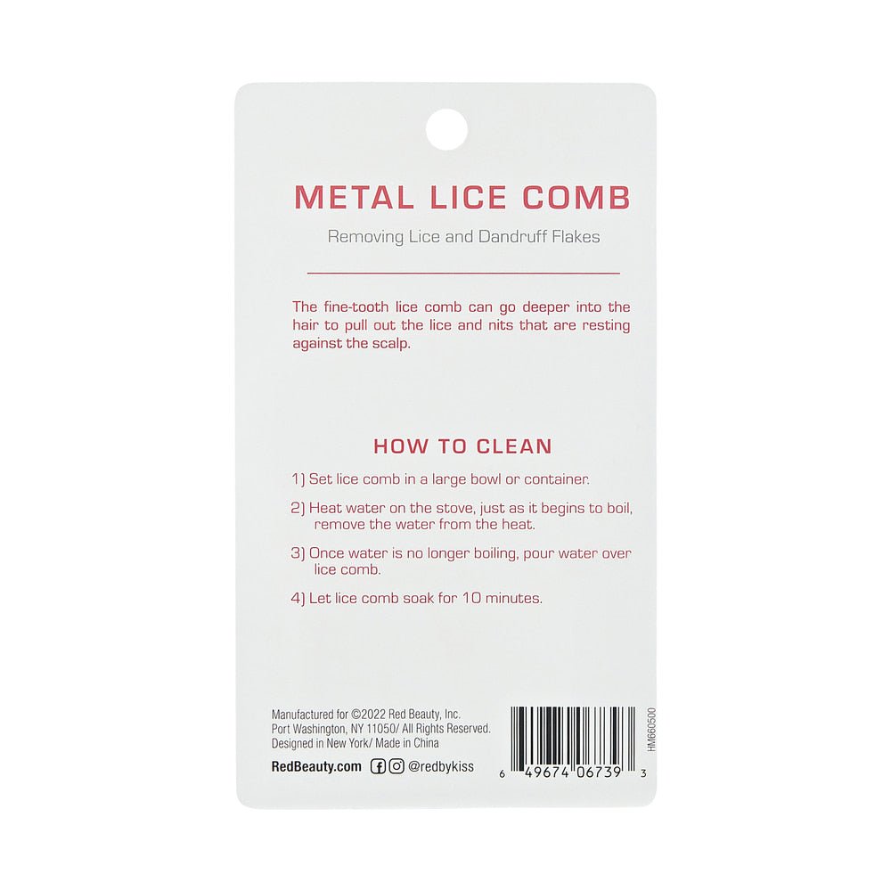 Red by Kiss Metal Lice Comb | HM66 – Precision Lice Removal for Healthy Hair - Beauty Exchange Beauty Supply