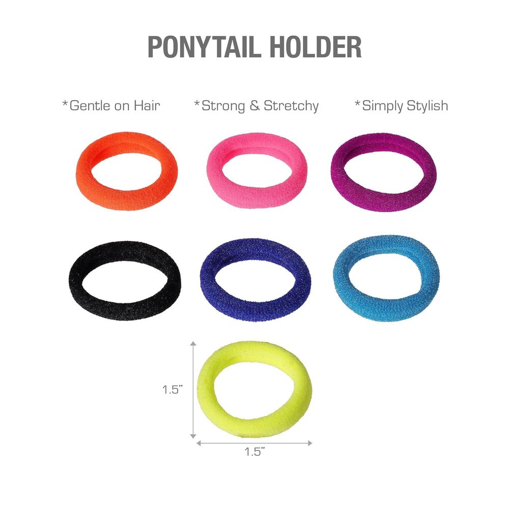 Red by Kiss Mini Ponytail Holders – No Damage, Maximum Hold, 12 Count (Black / Assorted Colors) - Beauty Exchange Beauty Supply