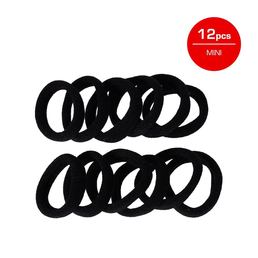 Red by Kiss Mini Ponytail Holders – No Damage, Maximum Hold, 12 Count (Black / Assorted Colors) - Beauty Exchange Beauty Supply