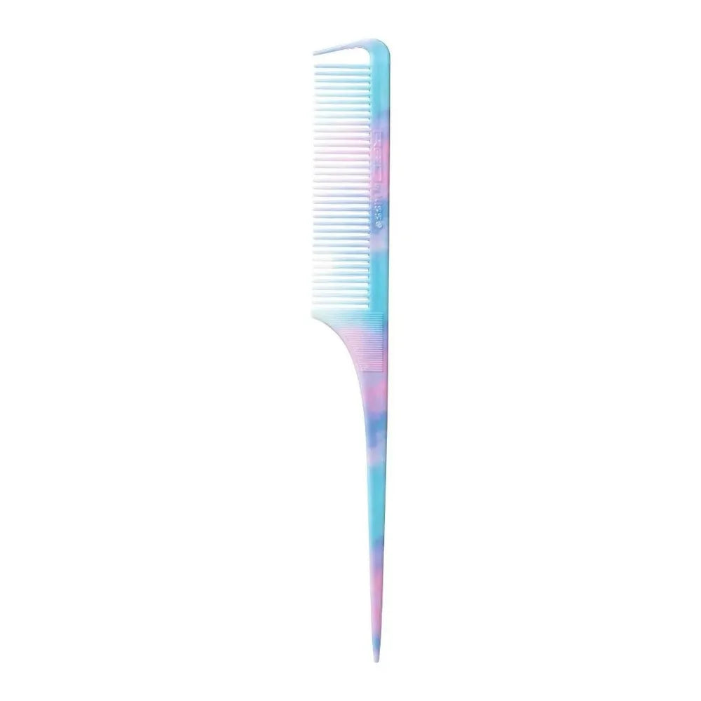 Red by Kiss Parting Rat Tail Comb – Blue Tie Dye – HM42 | Precision Steel Tail Comb for Clean Sections, Braids & Stylish Detailing - Beauty Exchange Beauty Supply