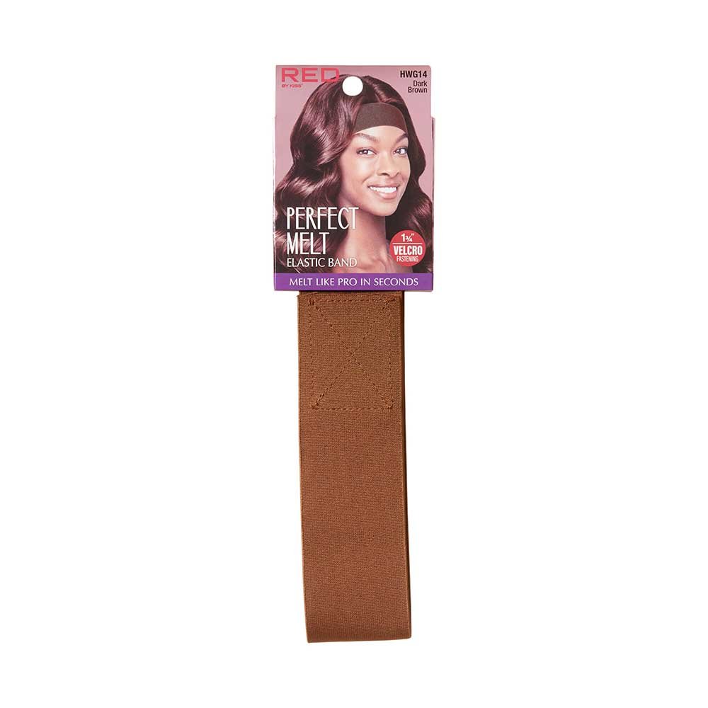 Red by Kiss Perfect Melt Elastic Band – Dark Brown | Gentle Hold, Seamless Melt, One Size - Beauty Exchange Beauty Supply