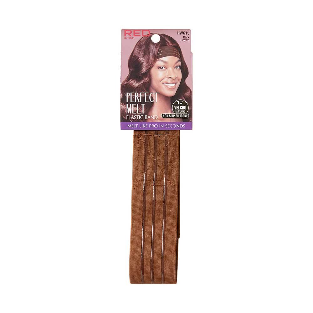 Red by Kiss Perfect Melt Elastic Band – Dark Brown | Gentle Hold, Seamless Melt, One Size - Beauty Exchange Beauty Supply