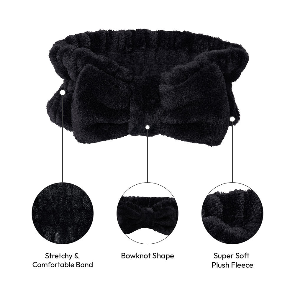 Red by Kiss Plush Spa Head Band | Soft, Stretchy & Stylish for Makeup & Skincare Routines | Black, White, Leopard, Ombre, Pink Leopard - Beauty Exchange Beauty Supply