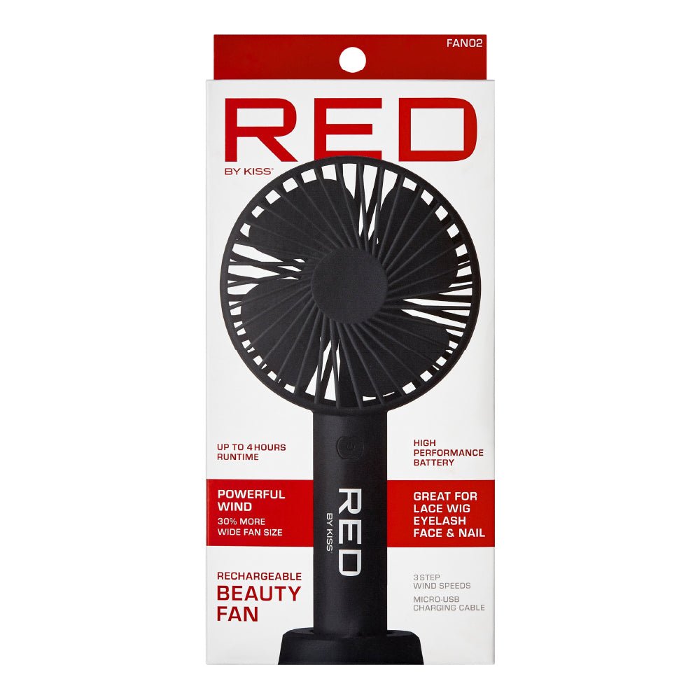 Red by Kiss Portable Handheld Rechargeable Beauty Fan - Beauty Exchange Beauty Supply