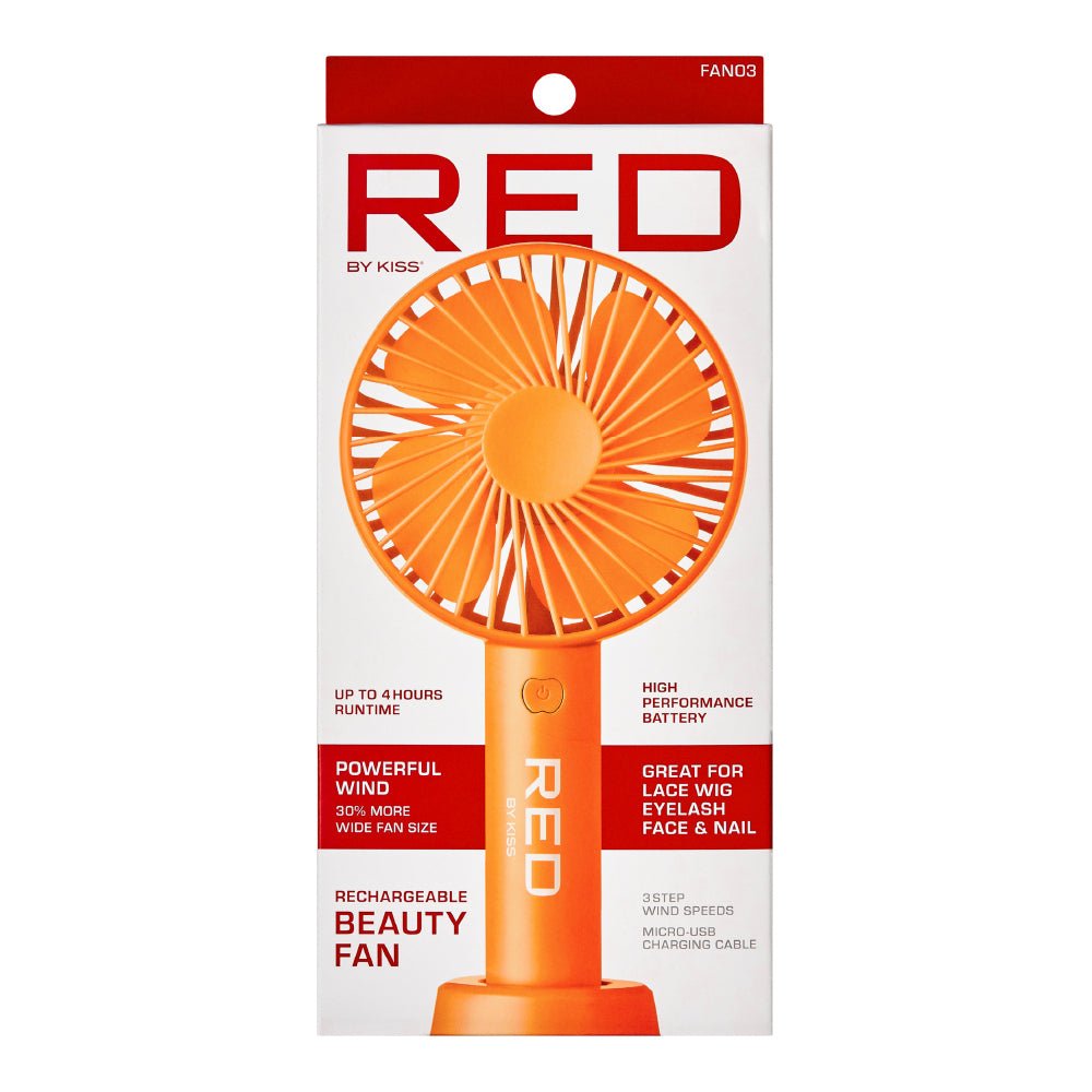 Red by Kiss Portable Handheld Rechargeable Beauty Fan - Beauty Exchange Beauty Supply