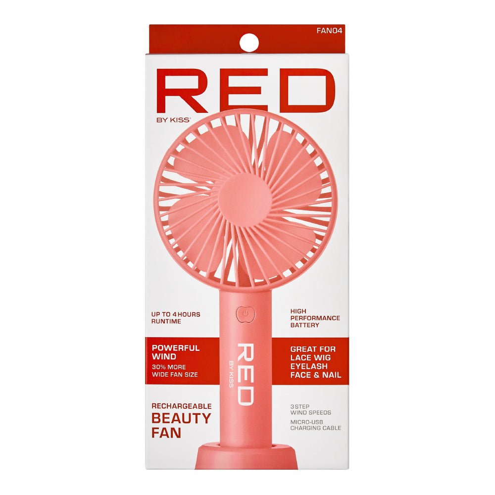 Red by Kiss Portable Handheld Rechargeable Beauty Fan - Beauty Exchange Beauty Supply