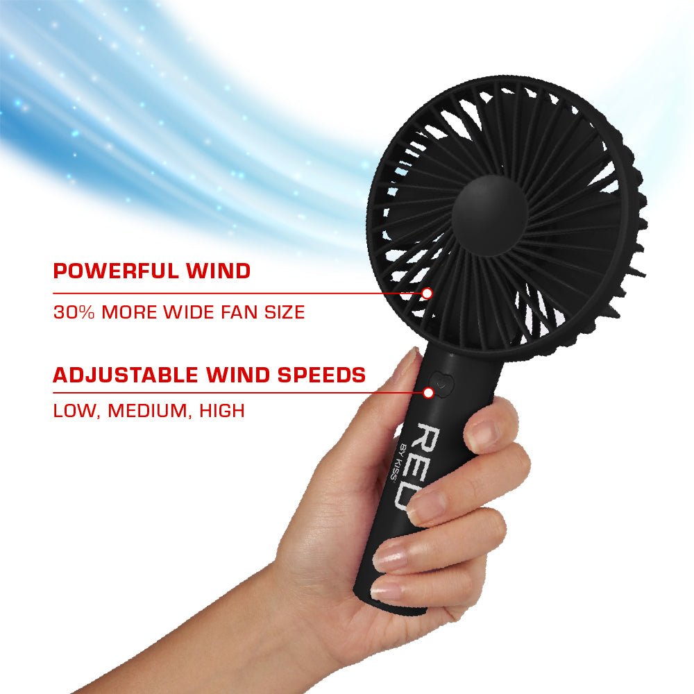 Red by Kiss Portable Handheld Rechargeable Beauty Fan - Beauty Exchange Beauty Supply