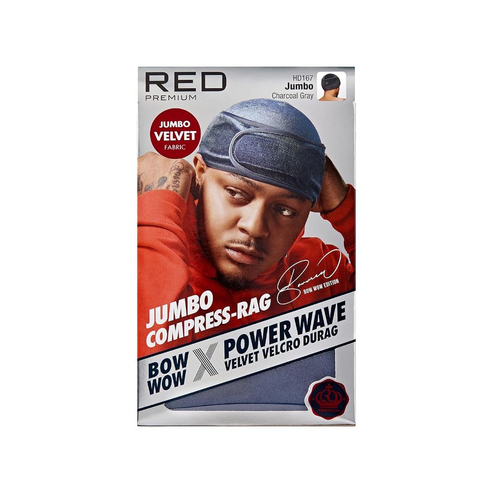 Red by Kiss Premium Bow Wow X Power Pattern Velvet Compress Rag – Max Hold & Patterned Style | Regular & Jumbo Sizes | HD 161–168 - Beauty Exchange Beauty Supply