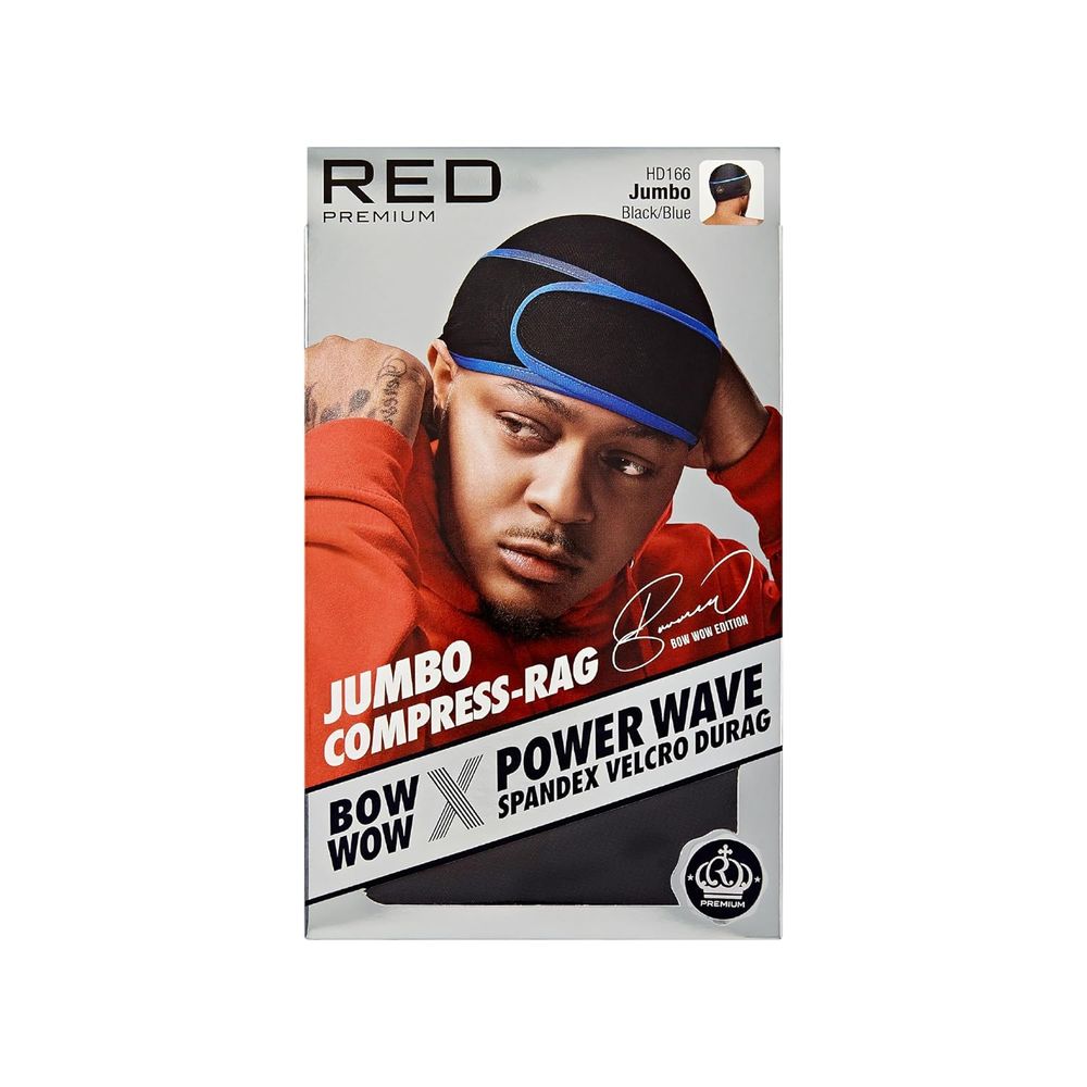 Red by Kiss Premium Bow Wow X Power Pattern Velvet Compress Rag – Max Hold & Patterned Style | Regular & Jumbo Sizes | HD 161–168 - Beauty Exchange Beauty Supply