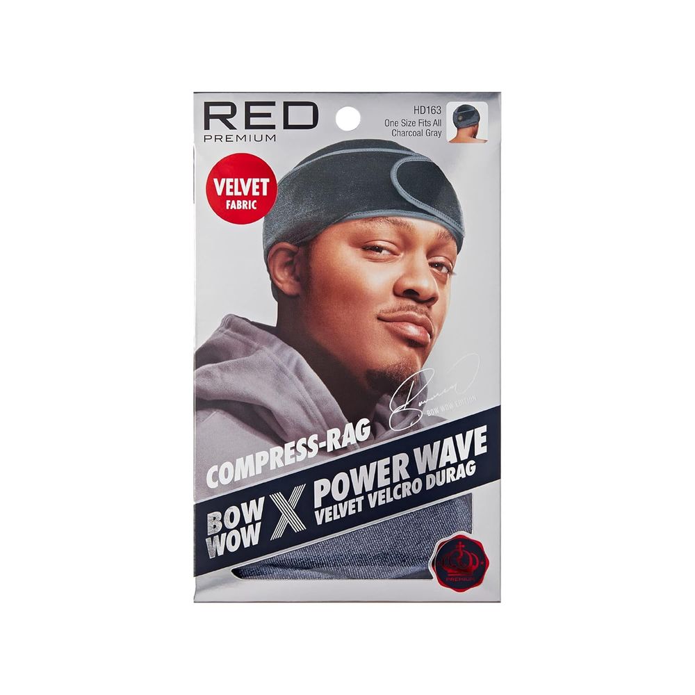 Red by Kiss Premium Bow Wow X Power Pattern Velvet Compress Rag – Max Hold & Patterned Style | Regular & Jumbo Sizes | HD 161–168 - Beauty Exchange Beauty Supply