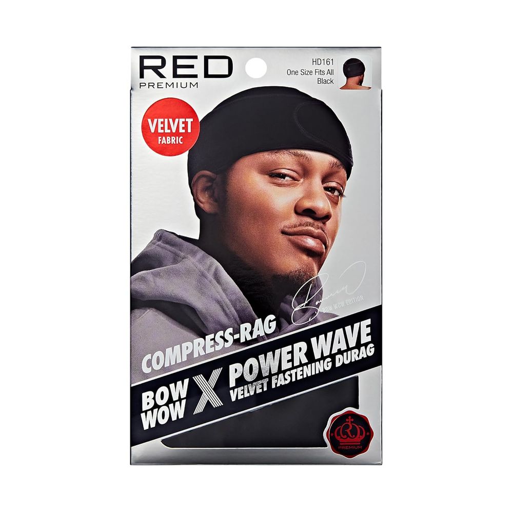 Red by Kiss Premium Bow Wow X Power Pattern Velvet Compress Rag – Max Hold & Patterned Style | Regular & Jumbo Sizes | HD 161–168 - Beauty Exchange Beauty Supply