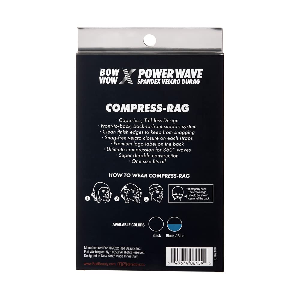 Red by Kiss Premium Bow Wow X Power Pattern Velvet Compress Rag – Max Hold & Patterned Style | Regular & Jumbo Sizes | HD 161–168 - Beauty Exchange Beauty Supply