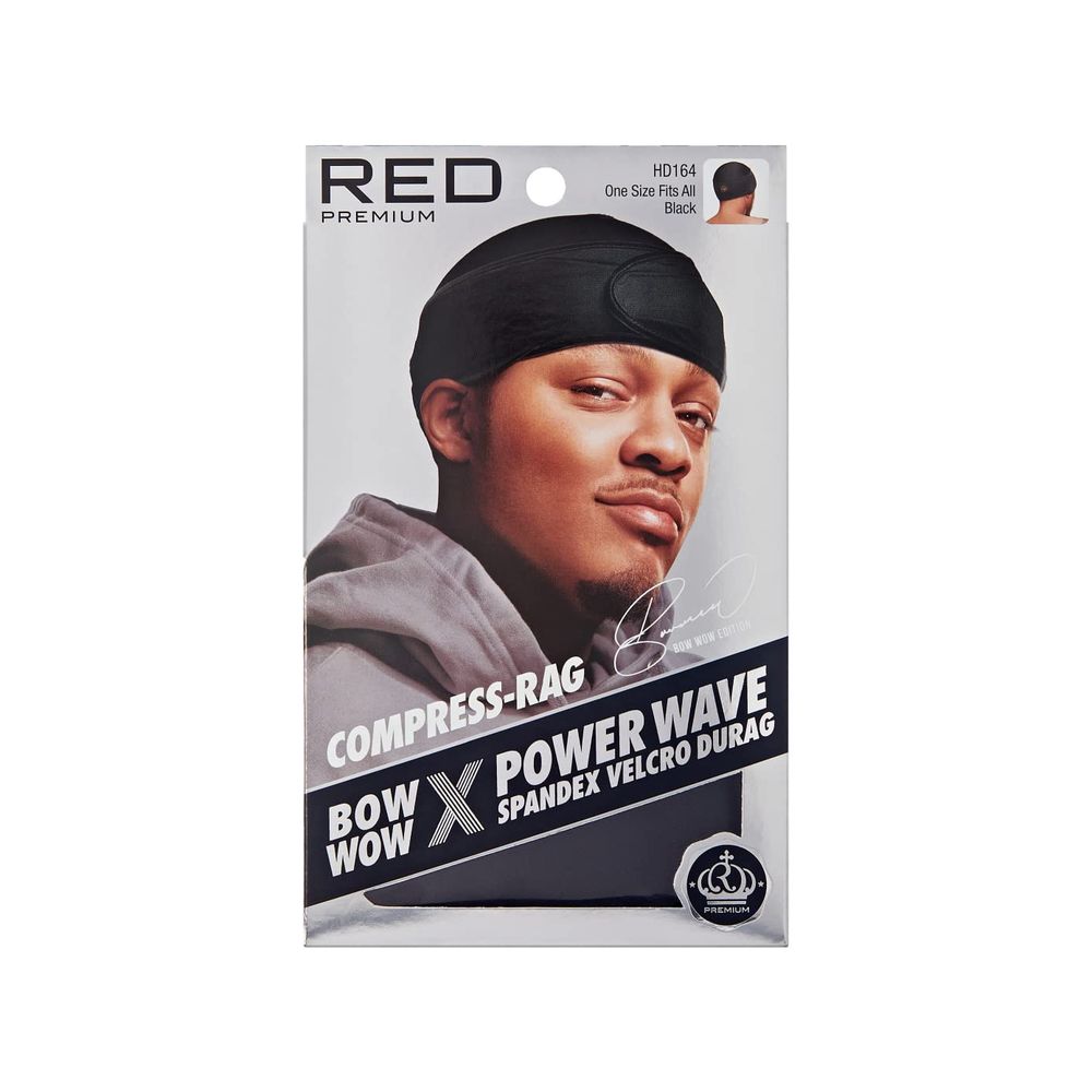 Red by Kiss Premium Bow Wow X Power Pattern Velvet Compress Rag – Max Hold & Patterned Style | Regular & Jumbo Sizes | HD 161–168 - Beauty Exchange Beauty Supply