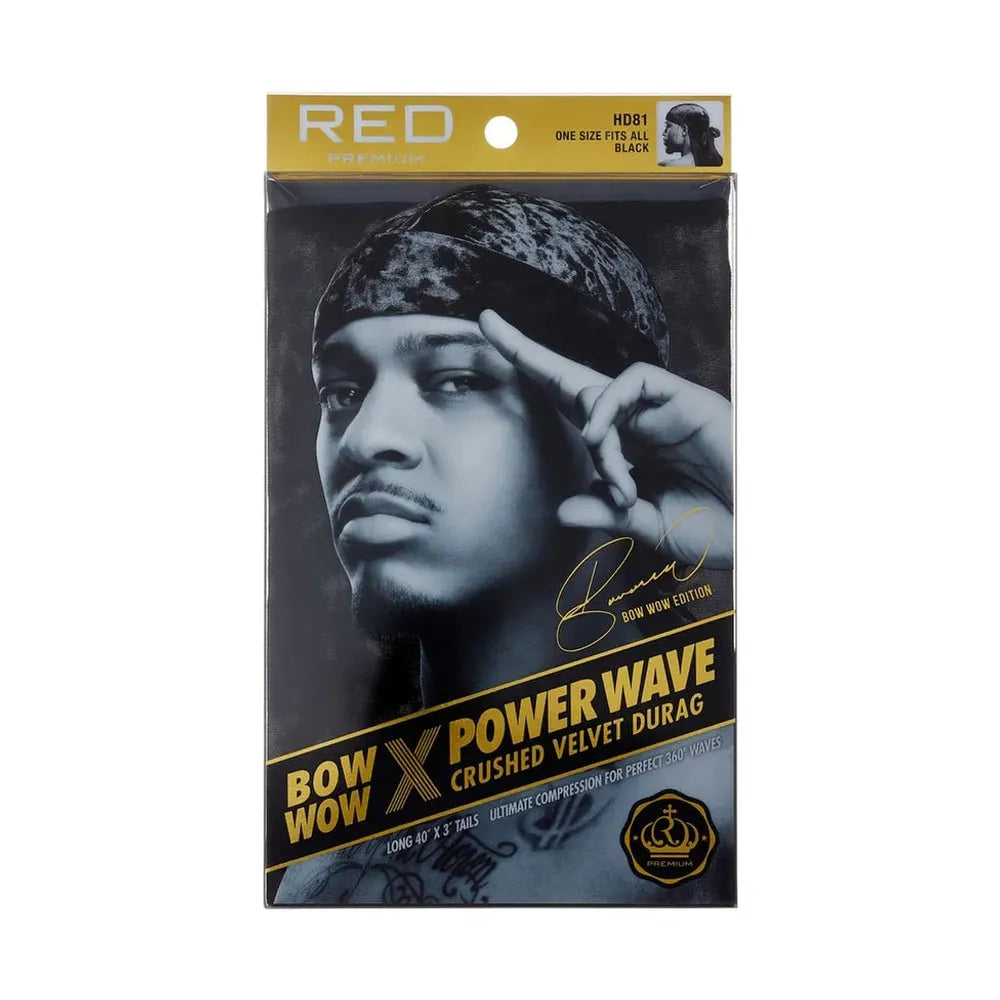 Red by Kiss Premium Bow Wow X Power Wave Durag – Ultra Compression & Silky Shine | HD 81–86b (Multiple Colors Available) - Beauty Exchange Beauty Supply