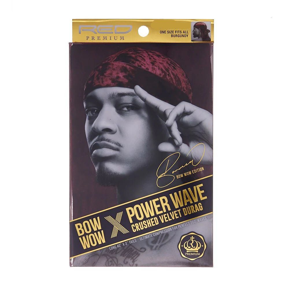 Red by Kiss Premium Bow Wow X Power Wave Durag – Ultra Compression & Silky Shine | HD 81–86b (Multiple Colors Available) - Beauty Exchange Beauty Supply
