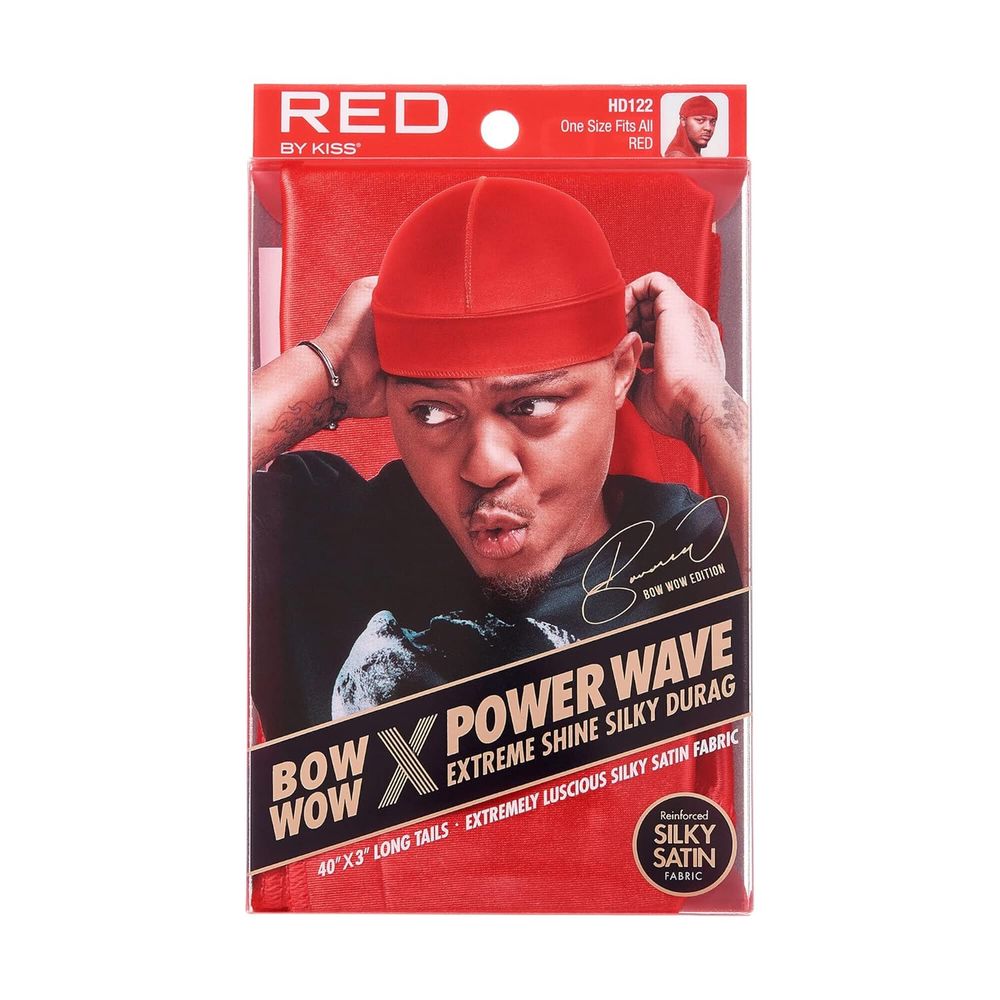 Red by Kiss Premium Bow Wow X Power Wave Extreme Shine Silky Durag – Ultra - Silky Finish & Maximum Wave Compression | HD121–HD130 - Beauty Exchange Beauty Supply