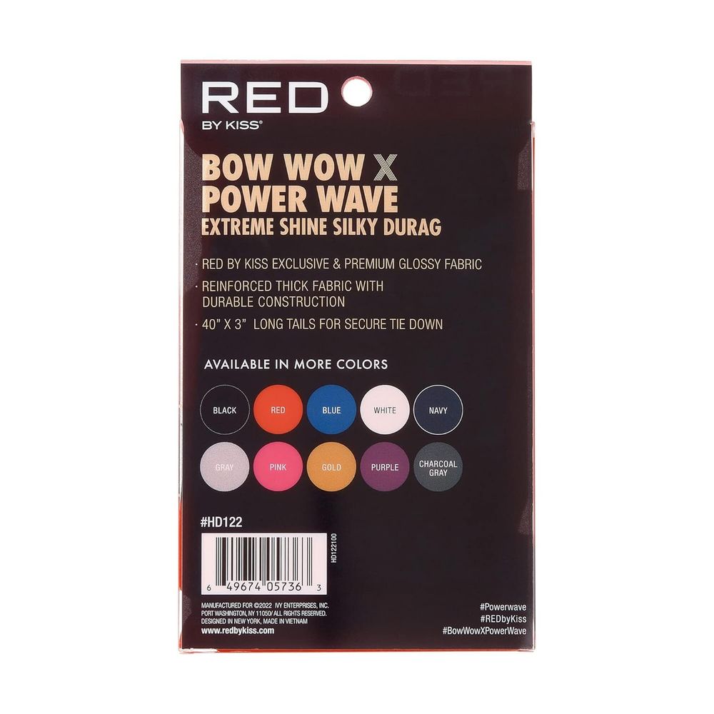 Red by Kiss Premium Bow Wow X Power Wave Extreme Shine Silky Durag – Ultra - Silky Finish & Maximum Wave Compression | HD121–HD130 - Beauty Exchange Beauty Supply