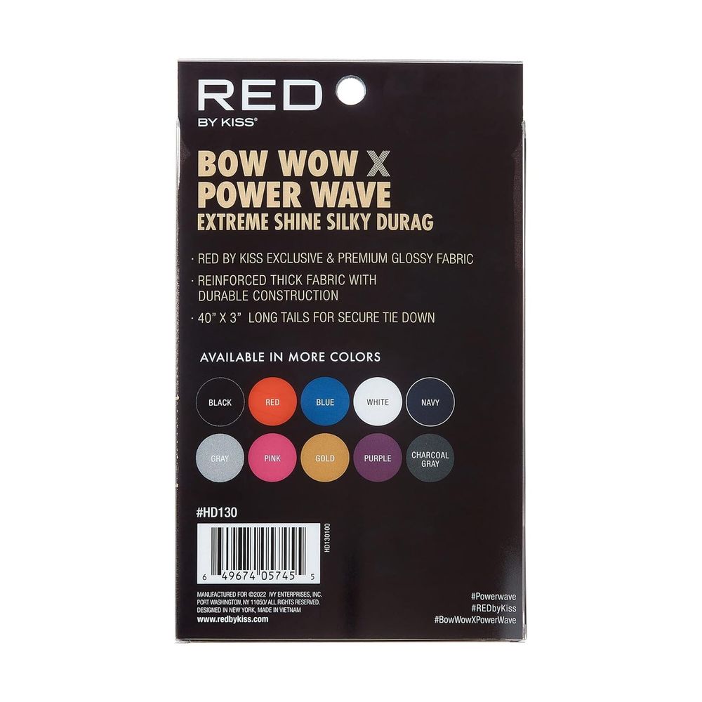 Red by Kiss Premium Bow Wow X Power Wave Extreme Shine Silky Durag – Ultra - Silky Finish & Maximum Wave Compression | HD121–HD130 - Beauty Exchange Beauty Supply
